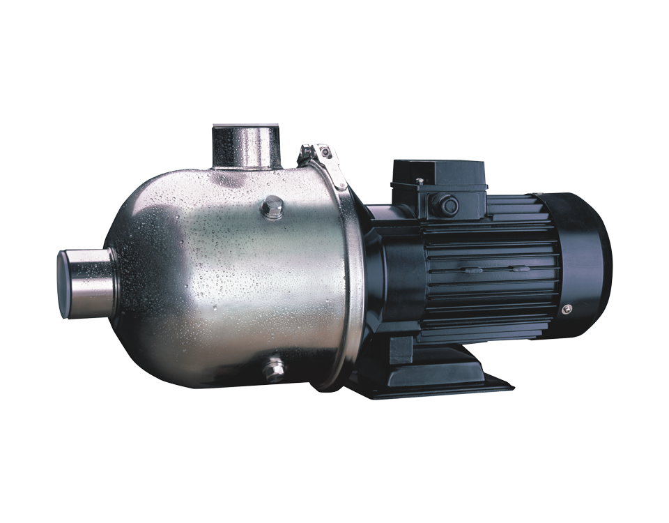 非自吸臥式多級離心泵，葉輪導葉采用不銹鋼板沖壓焊接制成，配加長軸電機，軸向入口和徑向出口。